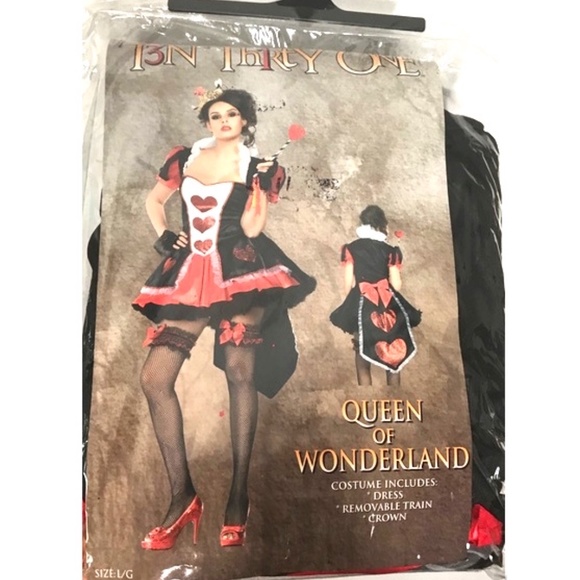 New Halloween Sexy Queen of Hearts Alice In Wonder Adult Costume Small Cosplay - Picture 2 of 8